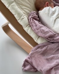 BABY SLEEP ľanová zavinovacia deka PINK POWDER