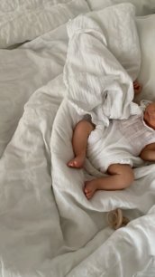 BABY SLEEP unisex ľanová zavinovacia deka WHITE