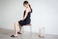 STELA ľanové bermudy BLACK