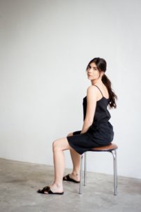 STELA ľanové bermudy BLACK