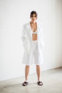 STELA ľanové bermudy WHITE