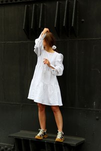 VANESA ľanové šaty WHITE