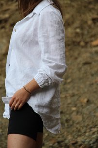 IVANA ľanová košeľa WHITE