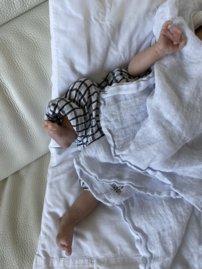 BABY SLEEP unisex ľanová zavinovacia deka WHITE