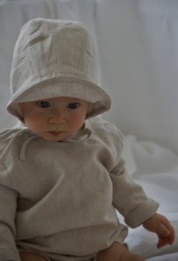 BONNET unisex ľanový čepček NATURAL/BEIGE