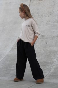 TERACOTA unisex ľanové nohavice BLACK