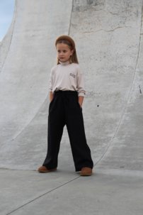 TERACOTA unisex ľanové nohavice BLACK