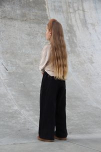 TERACOTA unisex ľanové nohavice BLACK