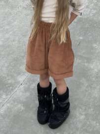 CORD girl shorts COGNAC